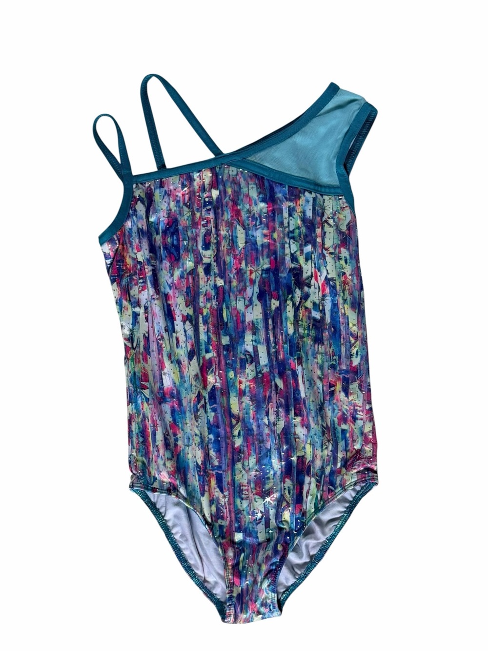 Teen Capezio Leotard Size M - Colorful Abstract & Mesh Detail